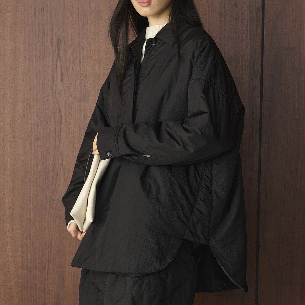 Simple cotton padded dark grid shirt loose and comfortable cotton jacket