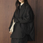 Simple cotton padded dark grid shirt loose and comfortable cotton jacket