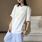 Oversized Spring Pear Graphic Cotton T-Shirt