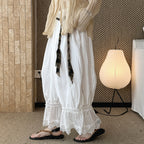Women’s Lace Trim Lantern Wide Leg Pants