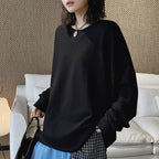 oversized long sleeve sweatshirt cotton loose fit crew neck pullover casual top