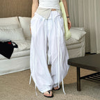 Women’s Japanese-Style Balloon Pants with Ruffled Waist