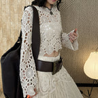 Bohemian hollowed out slimming knitted top