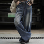Retro ripped slim casual pants jeans