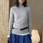 Slim fit round neck long sleeve base layer top