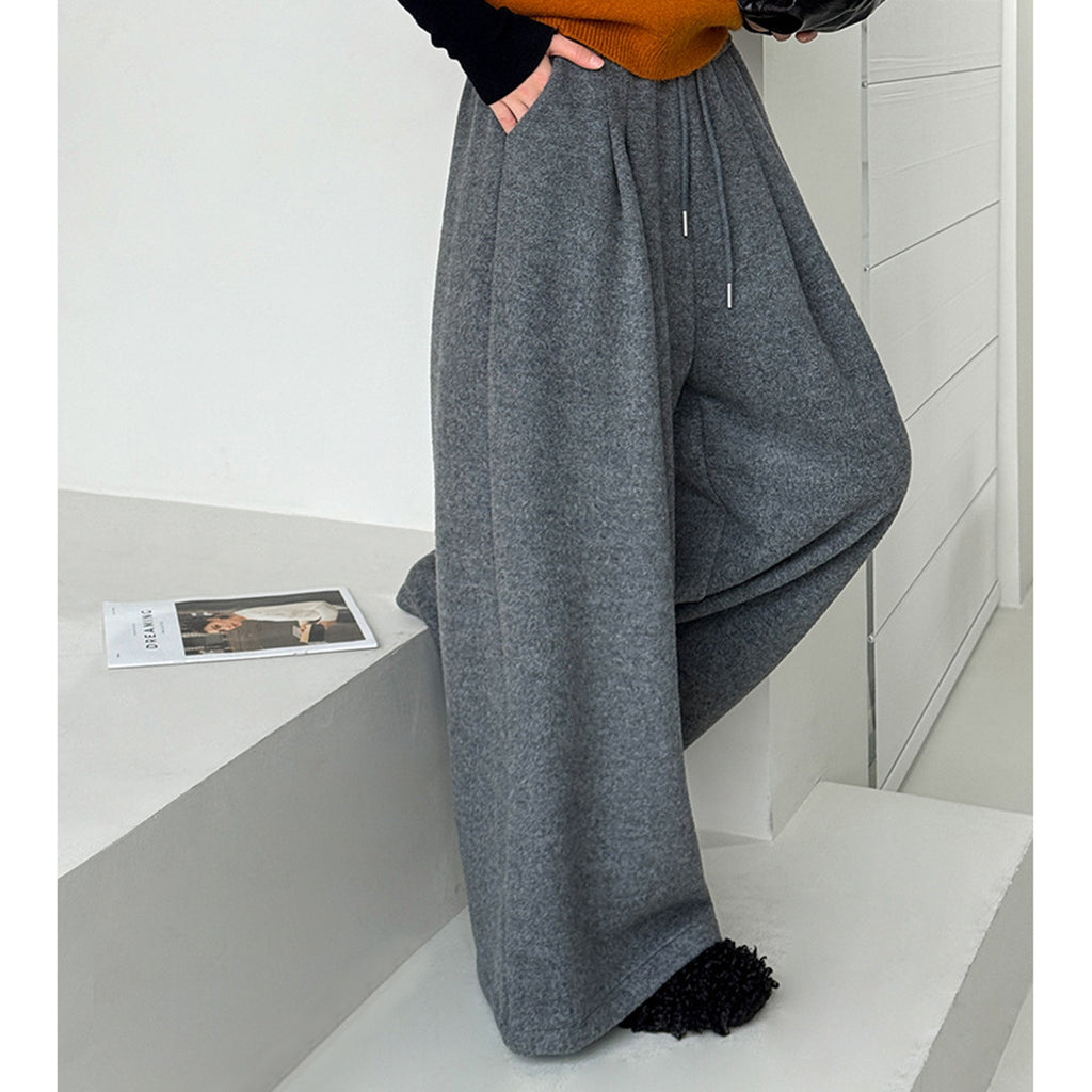 Retro loose casual straight leg wide leg pants