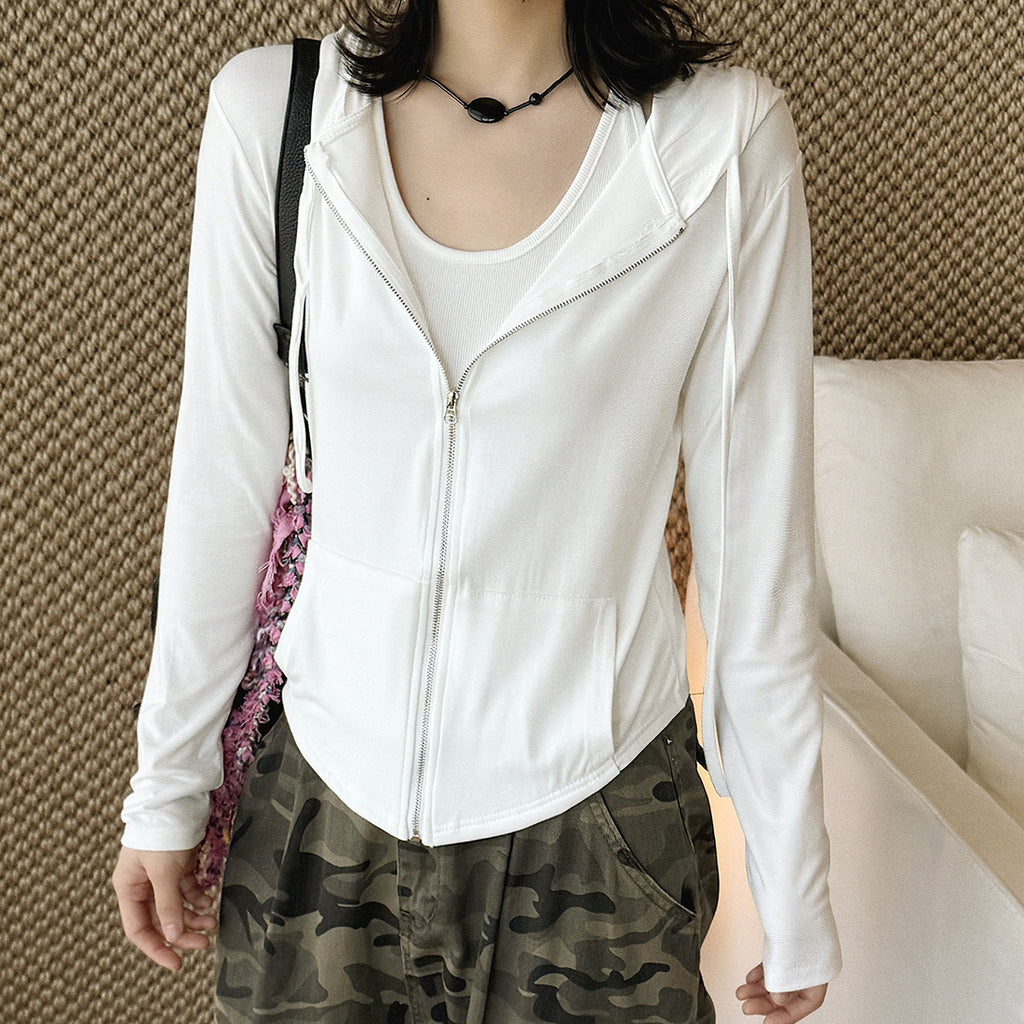 Women’s Slim Fit Hooded Zip-Up Cardigan Jacket