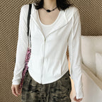 Women’s Slim Fit Hooded Zip-Up Cardigan Jacket