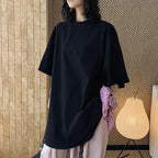 Loose fit round neck short sleeve oversized t shirt