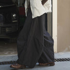 Minimally spliced high waisted fleece loose pants