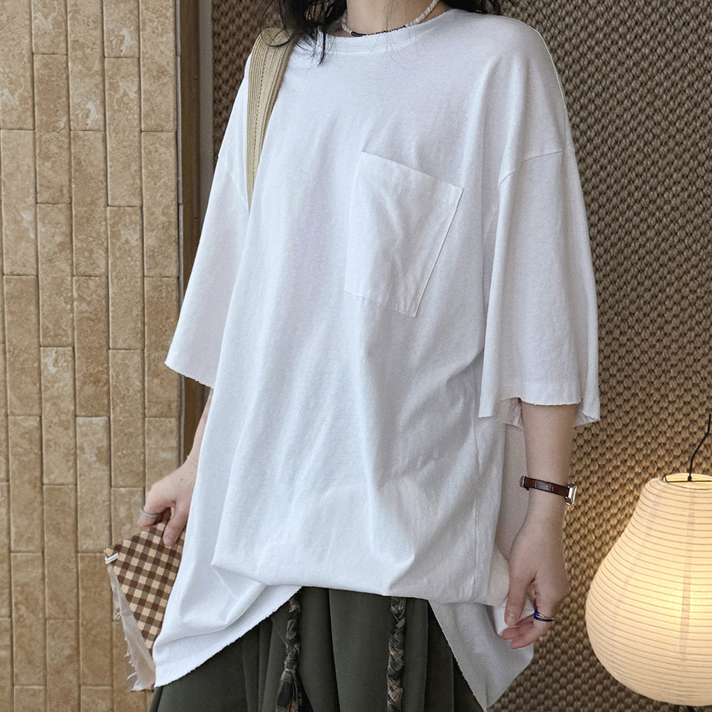 Oversized Cotton Pocket T-Shirt