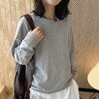 Loose fit round neck long sleeve sweatshirt top
