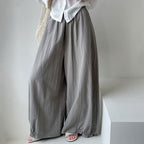 Women’s Linen-Blend High-Waisted Wide-Leg Pants
