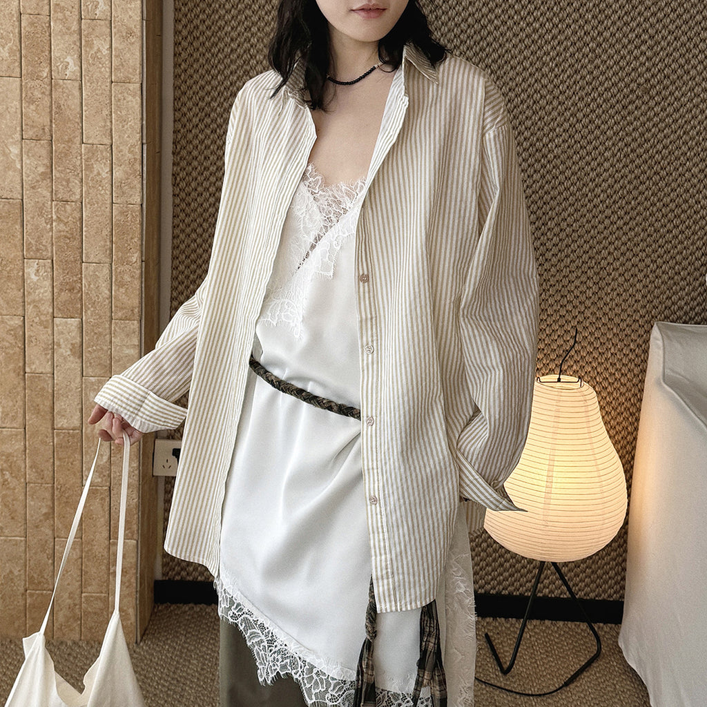 Oversized Cotton Striped Shirt