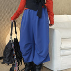 high waist wide leg pants lyocell cotton draped loose trousers casual pleated baggy pants