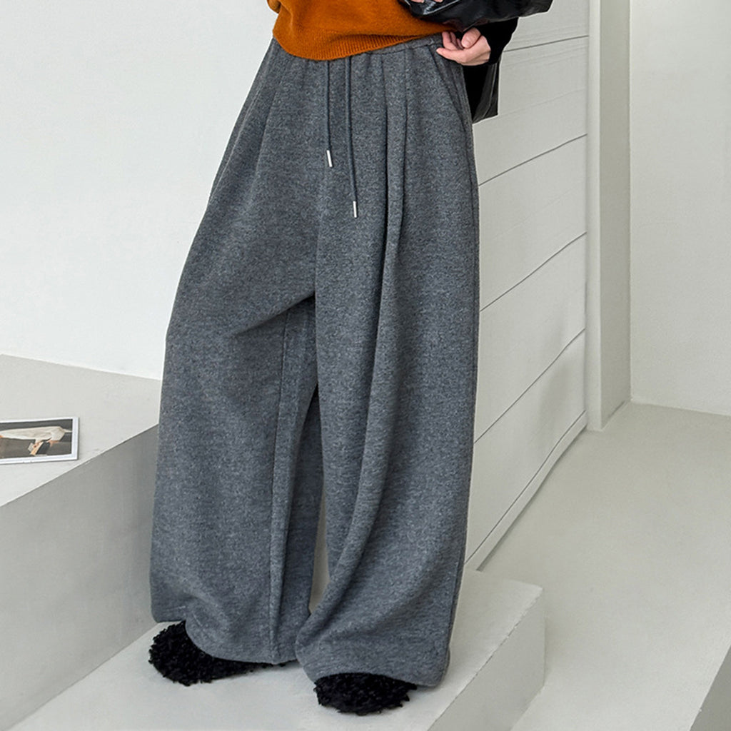 Retro loose casual straight leg wide leg pants