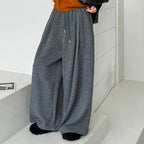 Retro loose casual straight leg wide leg pants