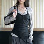 Thin strap hanging neck Tencel suspender top