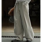 Retro high waisted pleated loose casual pants