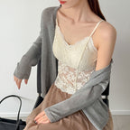 Women’s Floral Lace Camisole with Built-in Bra