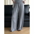Elastic drawstring loose wide leg pants