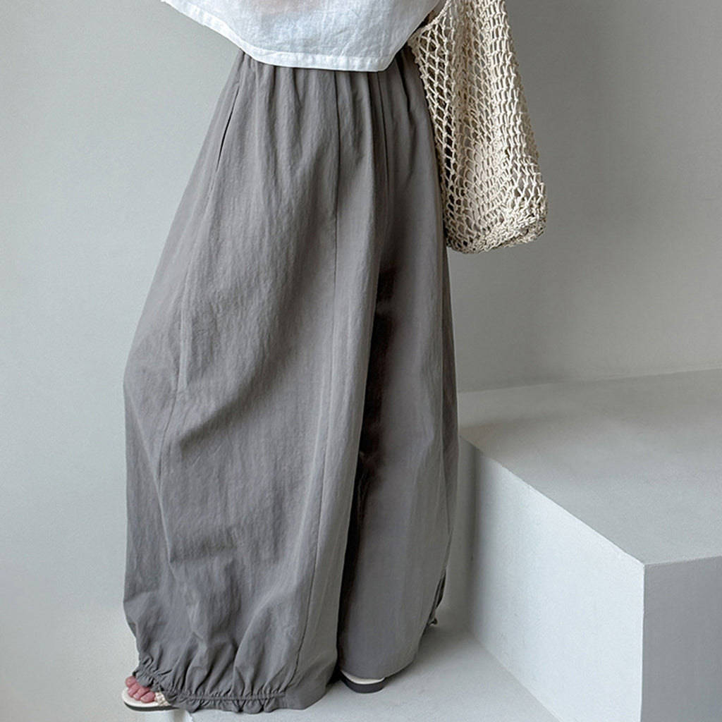 Women’s Linen-Blend High-Waisted Wide-Leg Pants