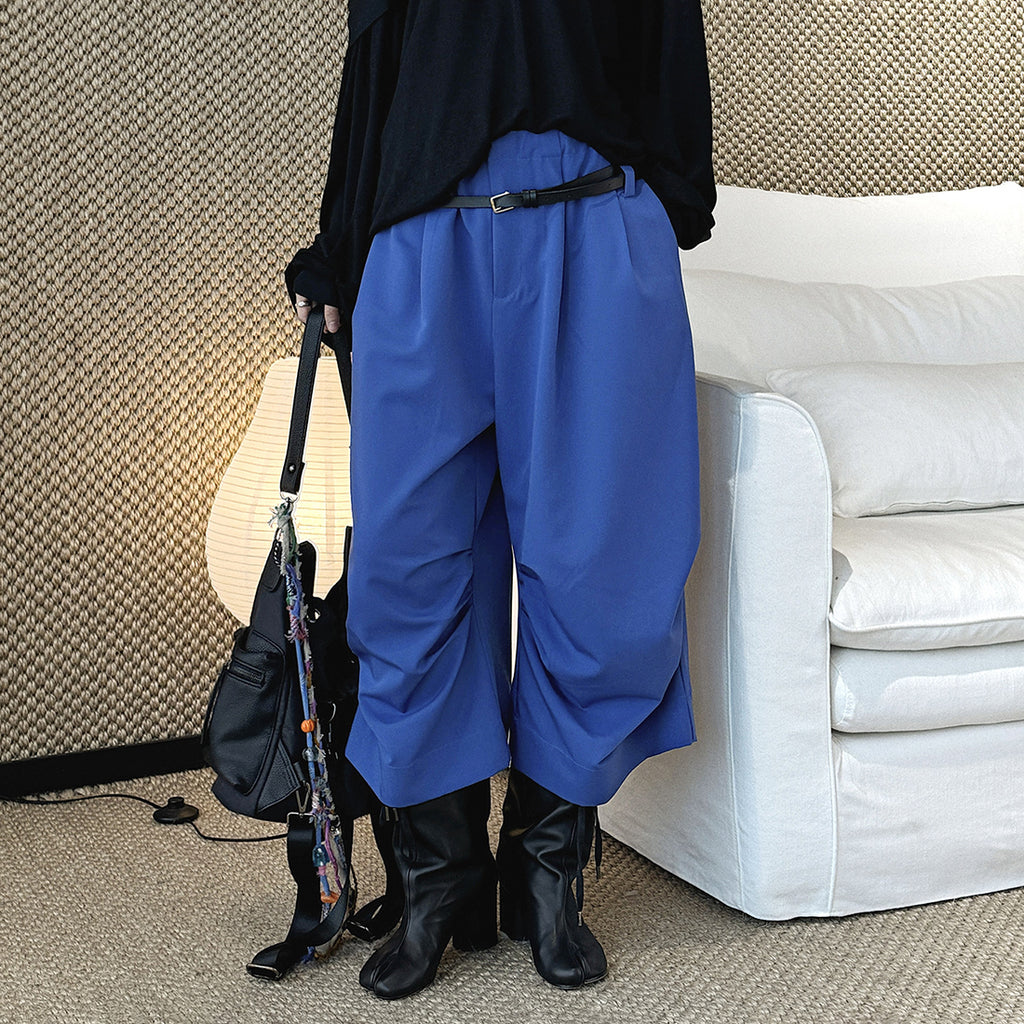 high waist wide leg pants lyocell cotton draped loose trousers casual pleated baggy pants