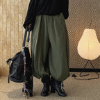 loose harem pants high waist lyocell wide leg pants draped casual baggy trousers