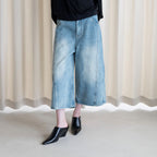 Summer new retro workwear patchwork wide leg jeans