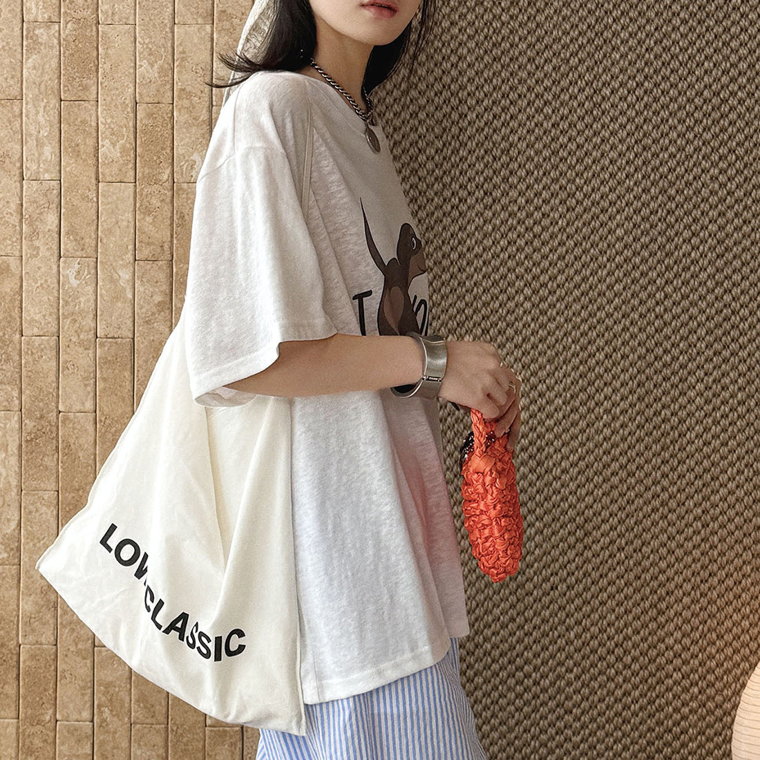 Round neck sausage dog letter printed short sleeve T-shirt top