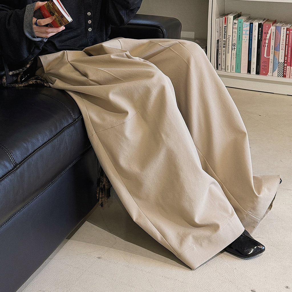 wide leg trousers women high waist loose draped straight pants