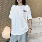 Women’s Oversized California Letter Print Cotton T-Shirt