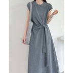 Women’s Knot-Waist Short-Sleeve Midi Dress