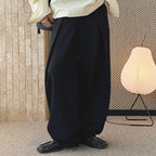 High waist loose fit structured wide leg pants
