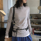 Slim fit round neck long sleeve base layer top