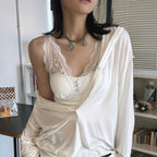 Women’s V-Neck Lace Camisole with Built-in Bra