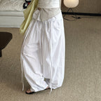 Women’s Japanese-Style Balloon Pants with Ruffled Waist