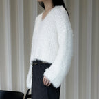 V-neck sparkling diamond long sleeved sweater top