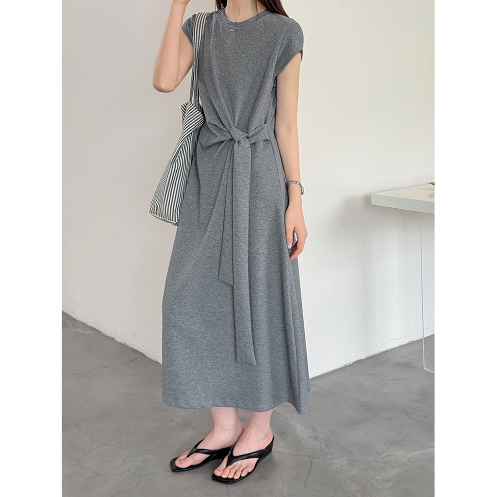 Women’s Knot-Waist Short-Sleeve Midi Dress