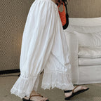 Women’s Lace Trim Lantern Wide Leg Pants