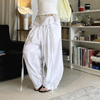 Women’s Japanese-Style Balloon Pants with Ruffled Waist