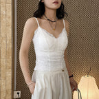 Lace Cami Top V-neck Sleeveless Slim Fit Bralette