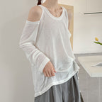 Women’s Off-Shoulder Knit Long-Sleeve Top