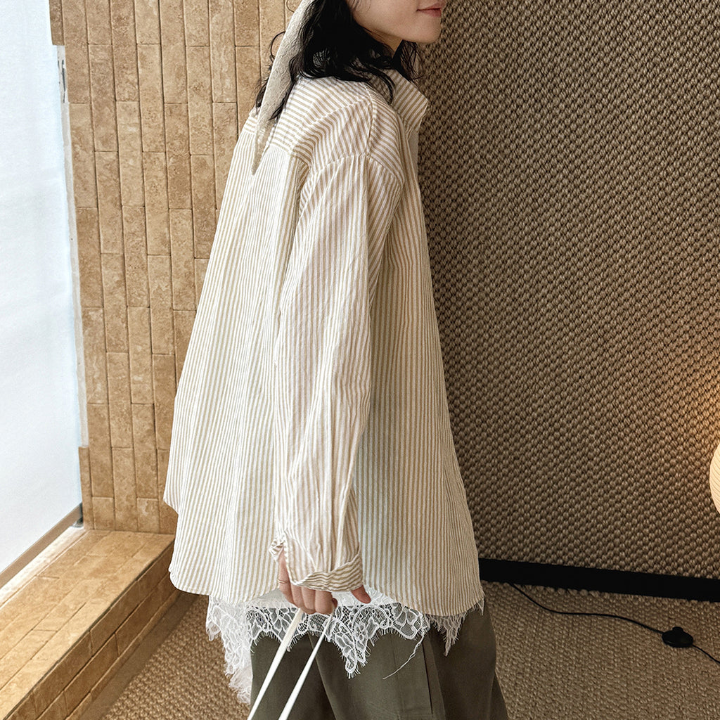 Oversized Cotton Striped Shirt