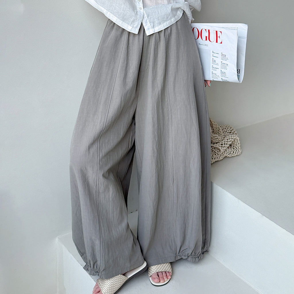Women’s Linen-Blend High-Waisted Wide-Leg Pants