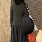 Cross tied V-neck knitted slim fit long sleeve top