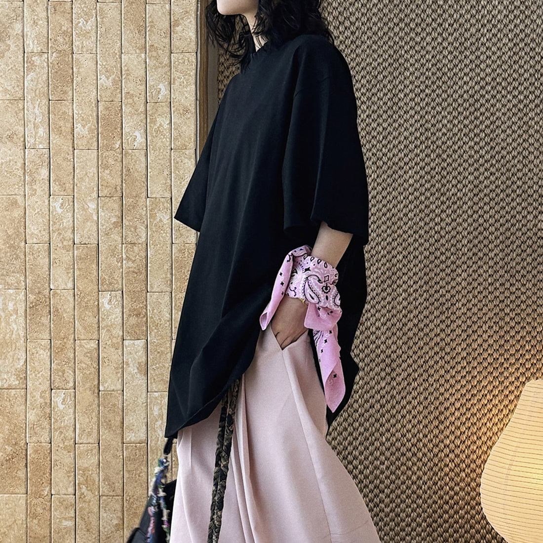 Loose fit round neck short sleeve oversized t shirt