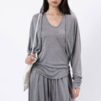 Curved short slim fit cardigan top