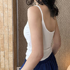 American sporty solid color slim fitting tank top