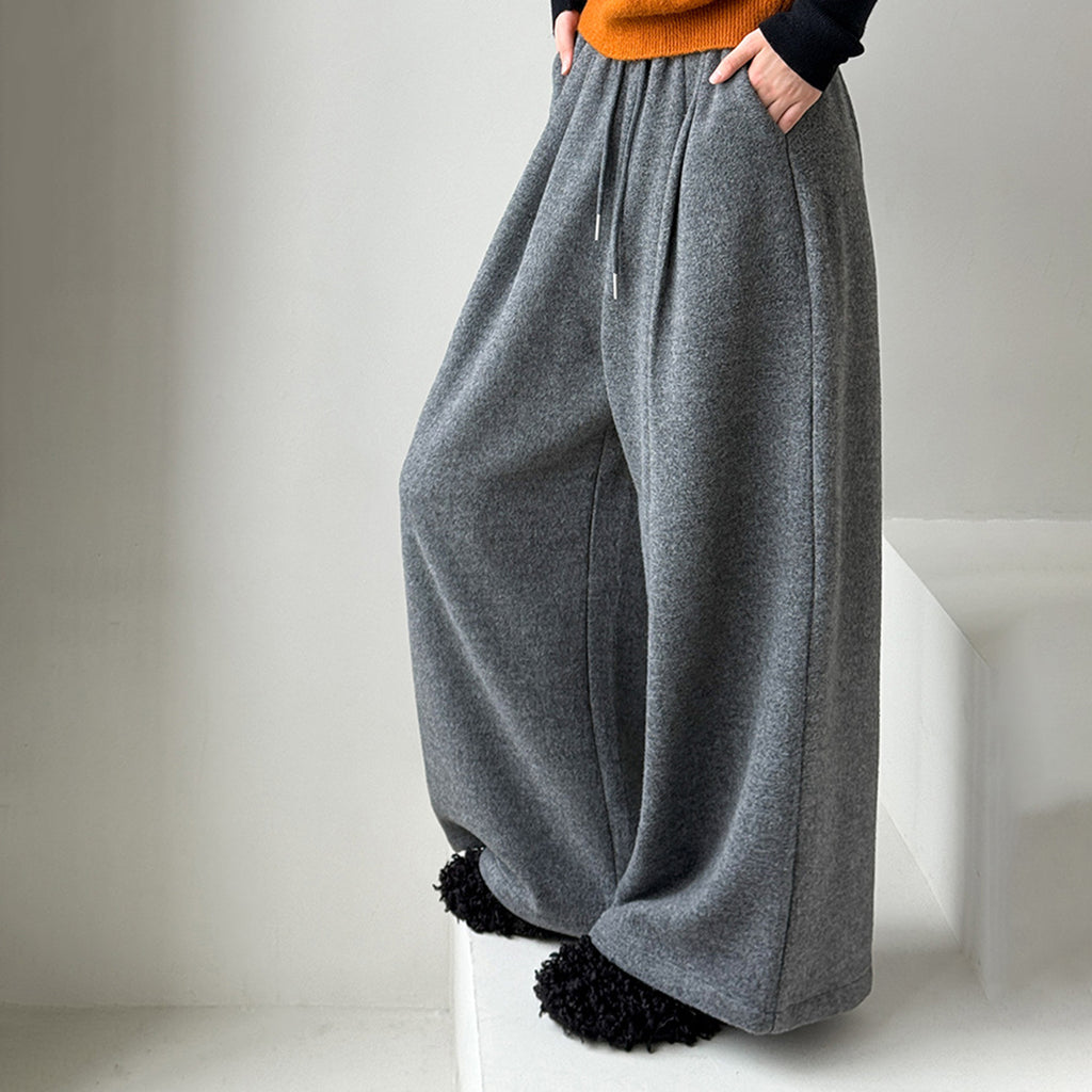 Retro loose casual straight leg wide leg pants